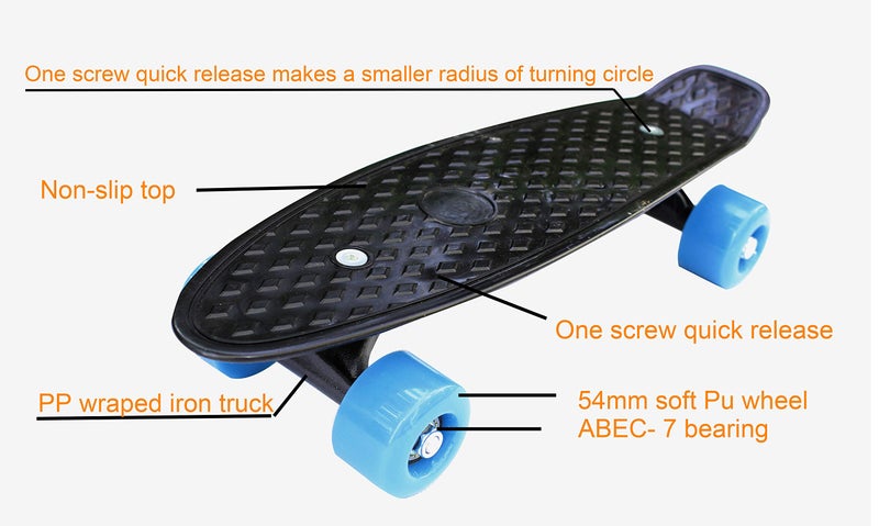 SK8MEMO 17x5 Inch Mini Skateboard, Mini Cruiser Skateboard for Beginners with ABEC-7 Bearing and Soft PU Wheels - Image 2